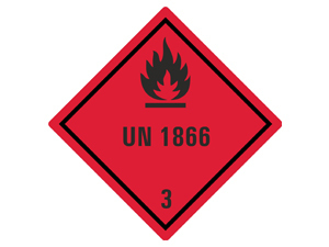 Gefahrgutetiketten Klasse 3, UN 1866
