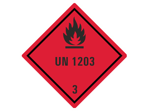 Gefahrgutetiketten Klasse 3, UN1203
