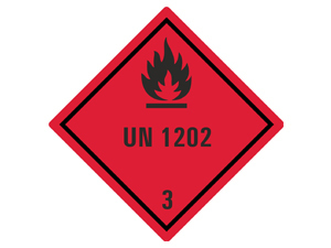 Gefahrgutetiketten Klasse 3, UN 1202